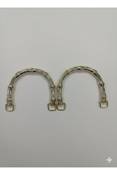 iğne izi Premium Gold Plated Bamboo Model Bag Handle - with D Ring