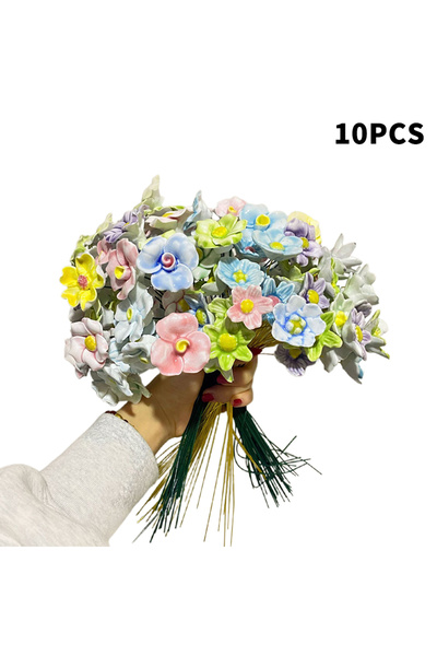 Choice 10PCS 10PCS Ceramic Flowers Jingdezhen High Temperature Handmade Simul...