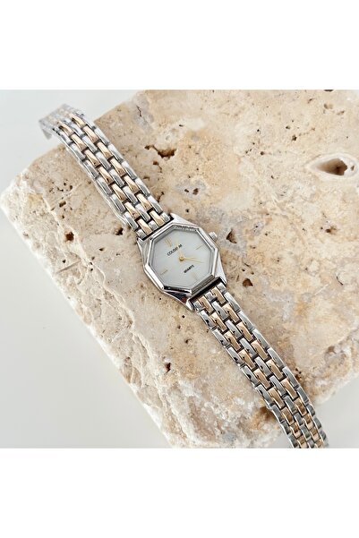 Vesce Atelier Cornered Silver Gold Watch White