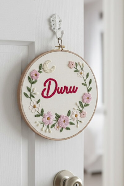 afralya home Bebek Kapı Süsü, Hastane Kapı Süsü, 25 Cm, Punch Nakışlı, İsimli...