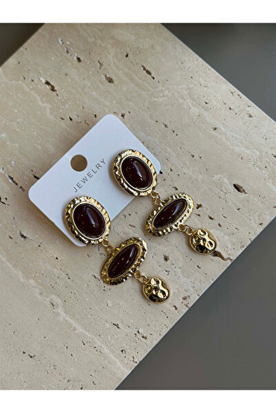 Mestore Jewelled Earrings - Brown