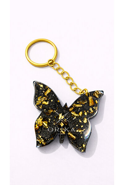 orixa Butterfly Keychain - Bag Charm (Black Gold)