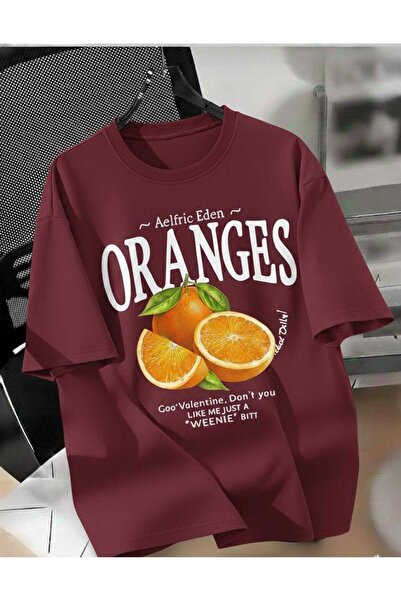 COHERENT Tricou unisex pentru bărbați/femei ORANGES, din bumbac supradimensio...