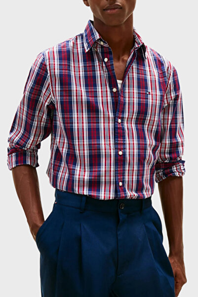 Tommy Hilfiger Kareli Pamuklu Regular Fit Uzun Kollu Gömlek Erkek GÖMLEK MW0M...
