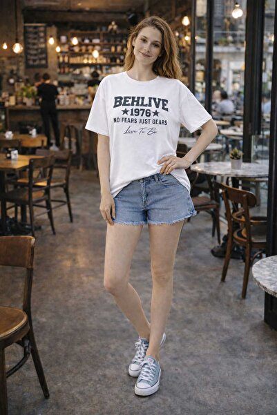 BEHLIVE Women's Ovirsize Loose Fit T-Shirt 100% Cotton