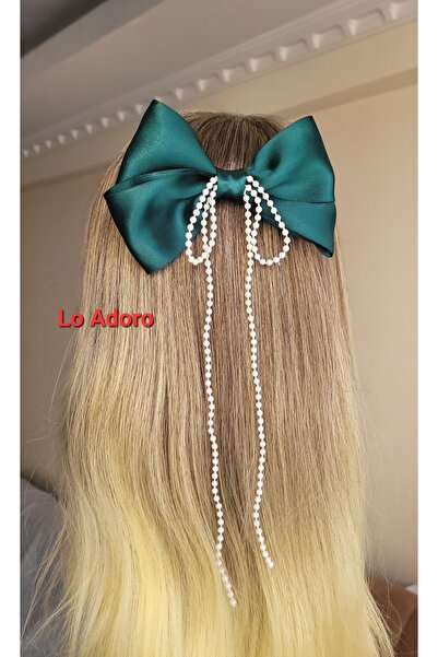 LO ADORO 2 τεμάχια Κορδέλα με πέρλες και φιόγκο Βουργουνδίας Κόκκινο Ναυτικό ...