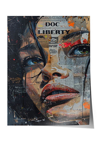 Zestia Premium αφίσα με θέμα την ελευθερία, γυναικείο πρόσωπο, καλλιτεχνικό κ...