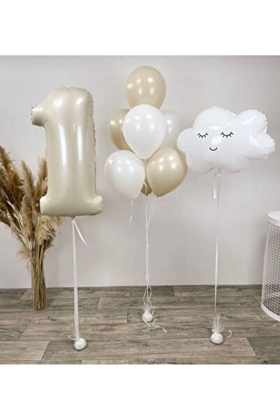 OGELAPARTY Yaş doğum günü konsepti - bulut folyo balon - rakam balon - 1 yaş