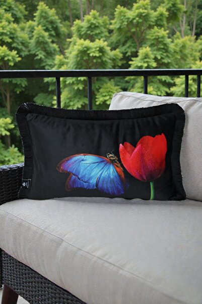 LUX VIE Throw Pillow Cover 35X50 cm Babyface Fabric Double Sided Black Tassel...