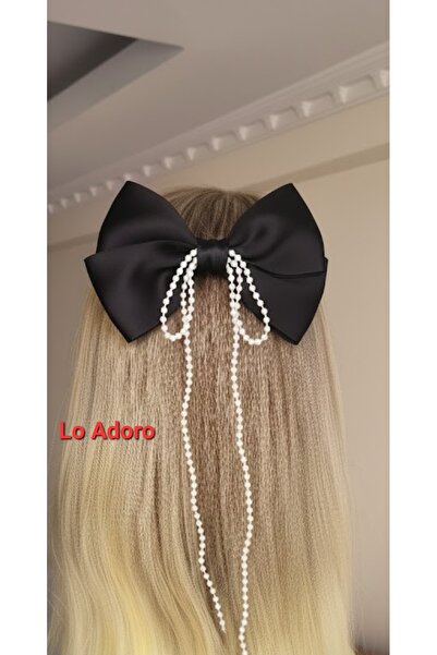 LO ADORO 2 τεμάχια Κορδέλα με πέρλες και φιόγκο Βουργουνδίας Κόκκινο Ναυτικό ...