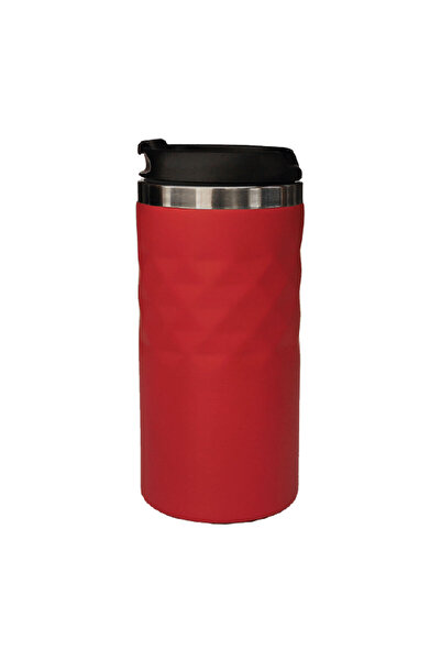 mercanpromosyon Red Steel Thermos Cup - Coffee Thermos with Leak-Proof Lid (T...