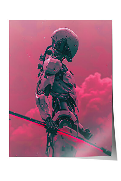 Zestia Premium Poster Astronaut in Pink Sky Science Fiction Scene Living Room...