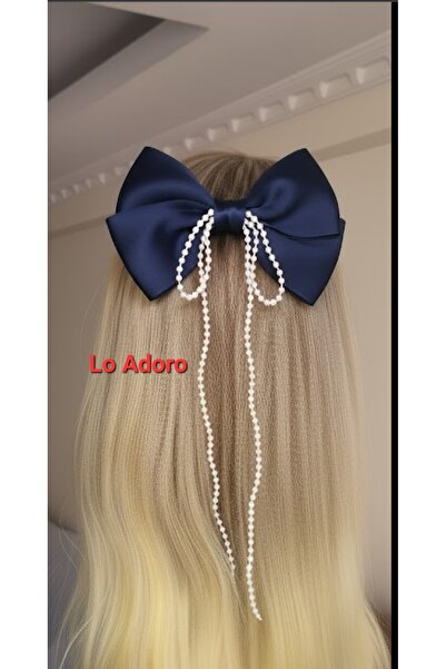 LO ADORO 2 τεμάχια Κορδέλα με πέρλες και φιόγκο Βουργουνδίας Κόκκινο Ναυτικό ...