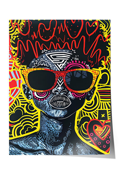 Zestia Poster premium cu modele colorate, decor pentru sufragerie cu figurină...