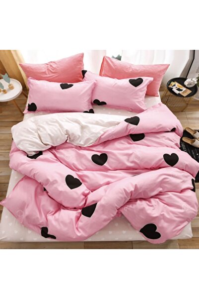 CumparaMisim Διπλό Λινό με Ελαστικό, σατέν Βαμβάκι , ροζ, καρδιές