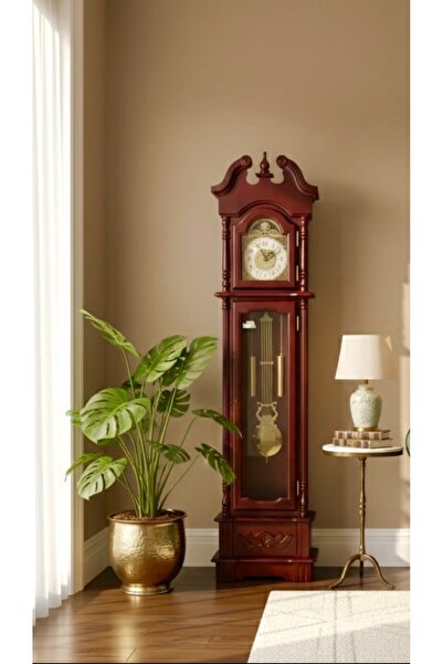 HomeNew A classic floor clock (grand clock) made of solid wood, with an elega...