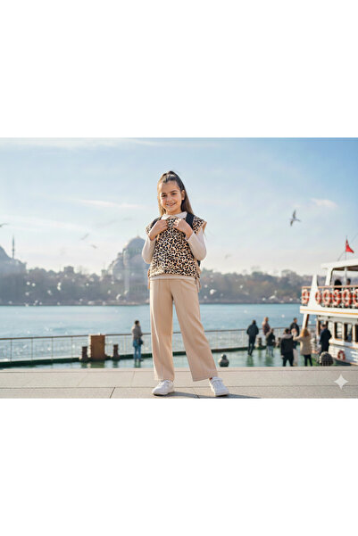 CUBBUX Set de 3 piese pentru fete: pulover, bluză și pantaloni cu imprimeu le...