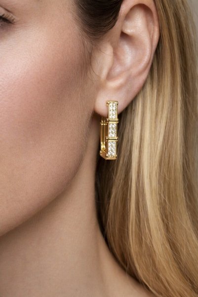 BALVORA VENTO Women's Xuping Stone-Set Rectangular Earrings Do Not Fade