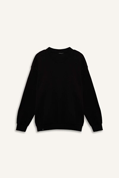 DeFacto Boxy Fit Crew Neck Pique Sweatshirt H1001Ax26Sp