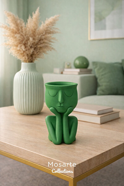 Mosarte Thinking Man Decorative Vase – Modern Sculpture Flower Pot |   Minima...