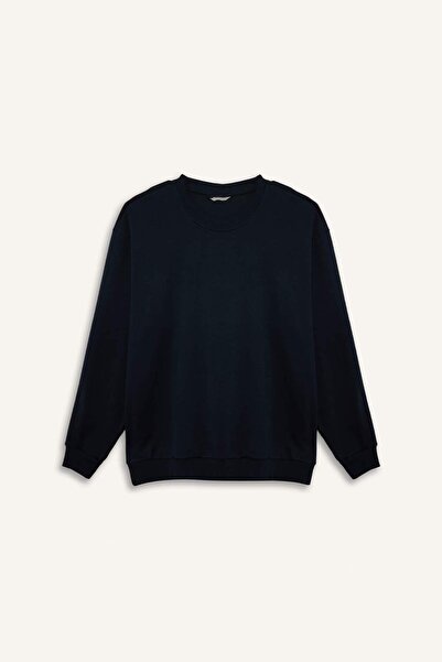 DeFacto Boxy Fit Crew Neck Pique Sweatshirt H1001Ax26Sp