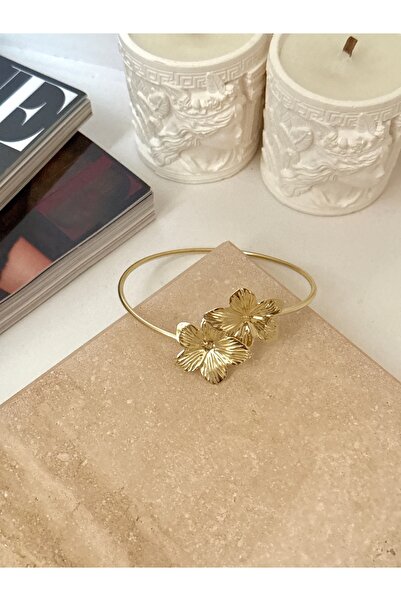 YOUES JEWELRY Arm Cuff Steel Flower Helen Hellenistic Pazu Arm Cuff Gold Adju...
