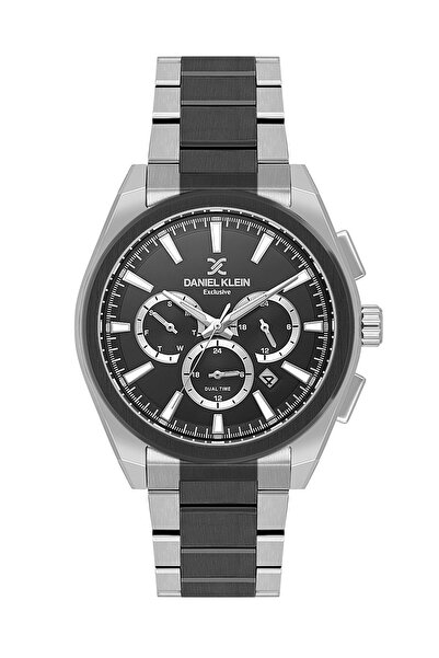 Daniel Klein Black Silver Color 44 mm Gift Boxed Inner Gauges Active Men's Wr...