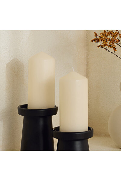 Home Box مجموعة شموع لونا العمودية غير المعطرة المكونة من قطعتين