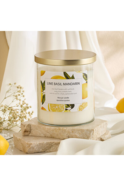 Home Box شمعة أور بلون 510 غرام برائحة الليمون والريحان واليوسفي في برطمان مع...