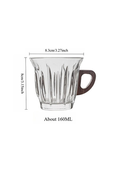 EHOME Glass Coffee Mugs with Handles, 5.4oz (160ML) Clear Coffee Cups for Cap...