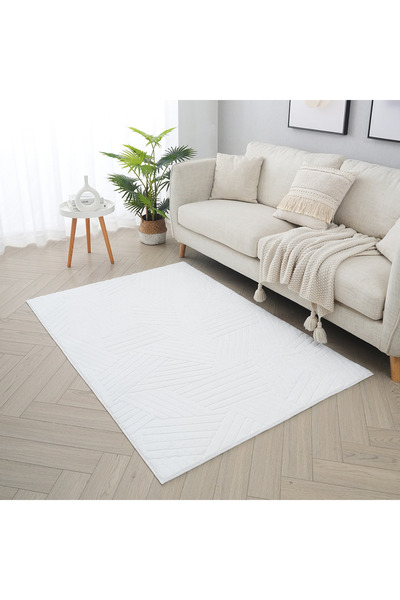 Generic سجادة من فرو الأرانب بنقشة إلسدون فولكو - 110 × 160 سم