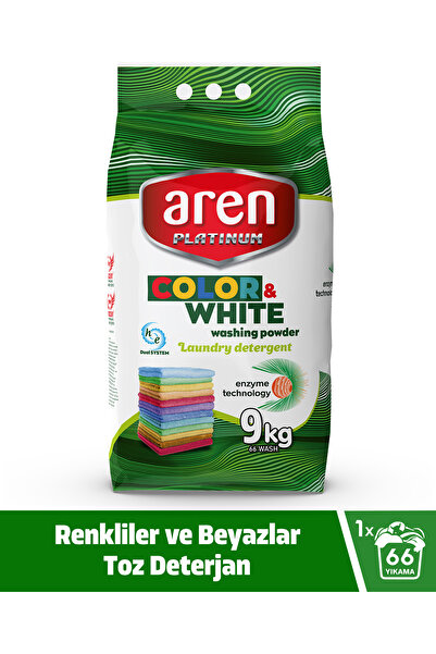 Aren Toz Çamaşır Deterjanı Renkliler Ve Beyazlar İçin 9 Kg