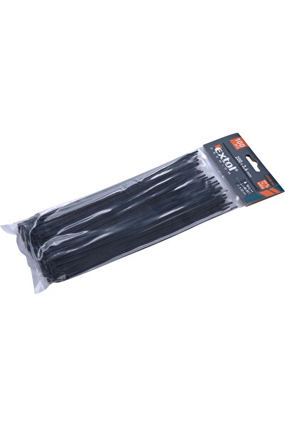 Extol Premium Cleme de cablu negre, 200x3.6mm, 100 buc., Extol, 8856156, Rezi...