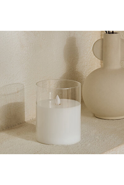 Home Box شمعة لونا LED عمودية - 10 × 12.5 سم