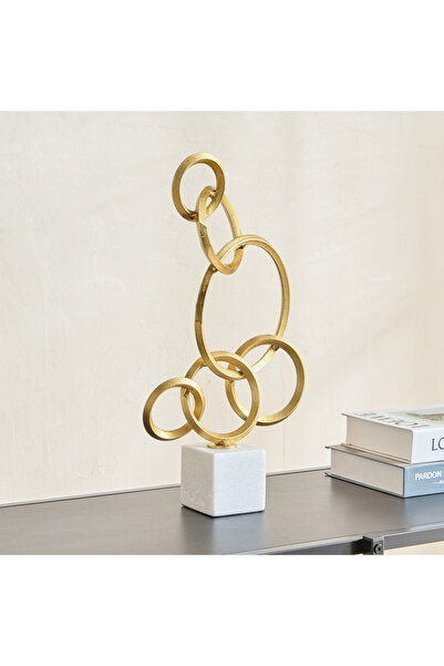 Generic Stafford Liv Aluminium Ring Decorative Accent with Marble Base - 25.5...