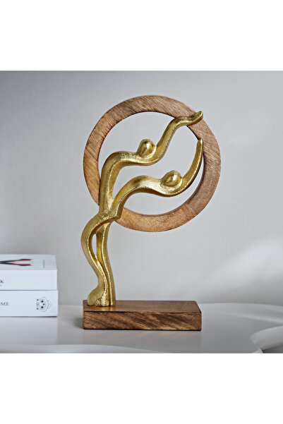 Generic Odin Aluminum Sculpture with Wooden Ring - 20x7x31 cm