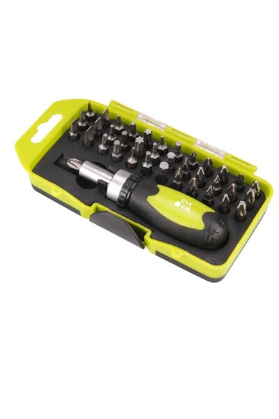 EXTOL CRAFT Screwdriver and bit set, Extol, 38 pieces, 1/4”, PH cross, Torx, ...