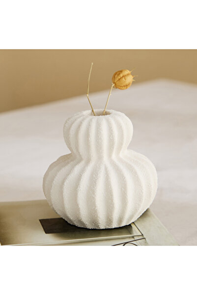 Generic Sansa Roma Ceramic Textured Vase - 10.3x10.3x10.3 cm