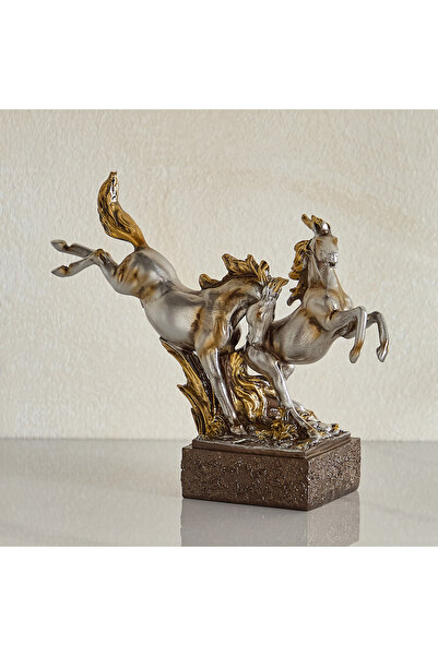 Generic Wren Qusida Polyresin Horse Couple Figurine - 20.5x4.7x17.1 cm