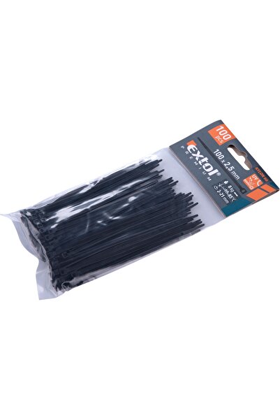Extol Premium Cleme negre 100x2.5mm, 100 buc, EXTOL, 8856152, rezistență 8kg