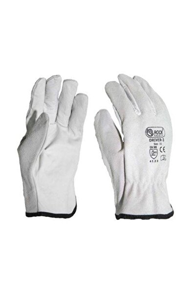 Rock Safety Protective gloves, for drivers, made of fine split leather, gray ...