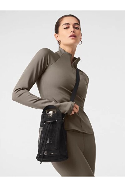 Alo Crossbody Bucket Bag Black Casual Tote Portable outdoor shopping transpar...