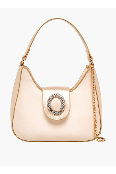 Flora Bella by Shoexpress Textured Shoulder Bag with Embellished Button Closu...