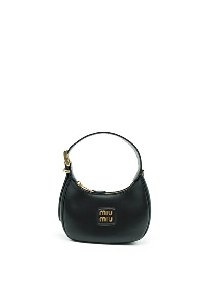 Miu Miu Leather Hobo Bag In Leather With Gold-Tone Hardware