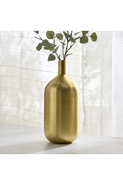 Generic Avya Metal Conical Base Tall Floor Vase - 20x20x46 cm