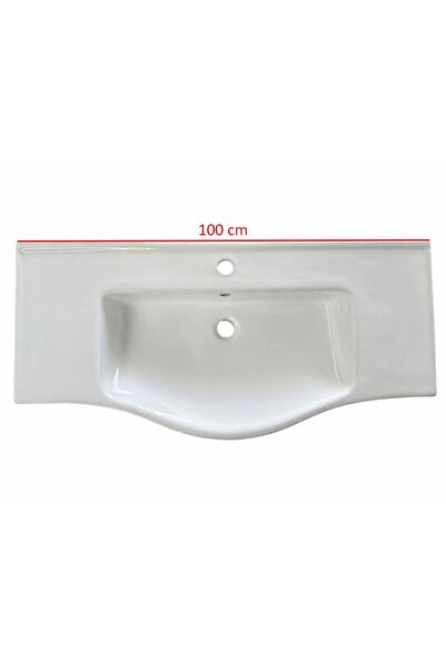 Piyasa Bozvit 100 cm Konsollu Lavabo Beyaz - 11100