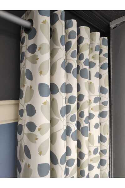 Evcimenhome Rustic Curtain (Lined) Linen Fabric. Eyelet Metal Ring 230Cmx230Cm