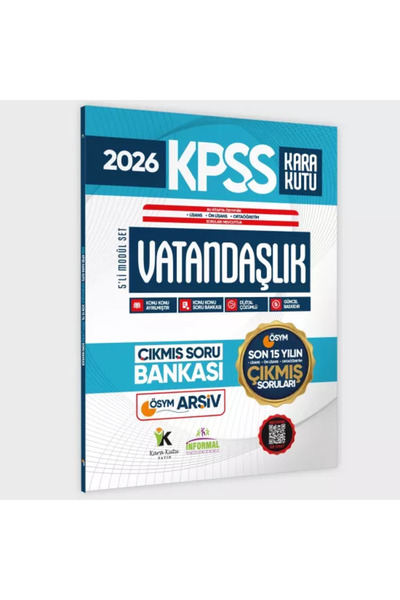 Karakutu Yayınları 2026 FULLKPSS Lisans-Önlisans-Ortaöğretim Vatandaşlık Kara...