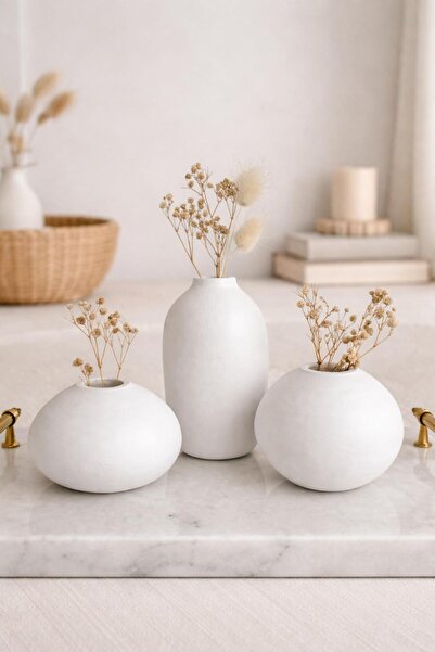MeviDecor 3’lü Yuvarlak Dekoratif Set 9-6-5 cm – Modern Minimal Biblo Seti | ...