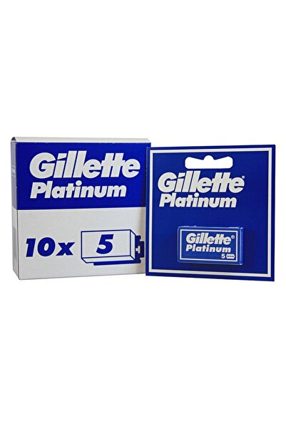 Gillette Set of 2 x 50 Platinum Razor Blades, Blue
